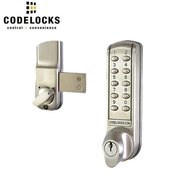 Code Locks - CL2200 - Electronic Door Lock - Dual Backset Latch 2 3/8" - 2 3/4" - Electronic Surface Deadbolt - Brushed Steel - UHS Hardware