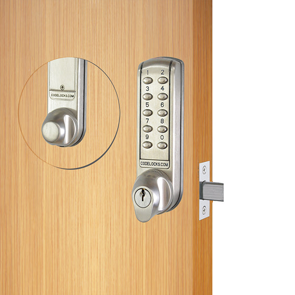 Code Locks - CL2210 - Electronic Door Lock - Dual Backset Latch 2 3/8" - 2 3/4" - Electronic Mortise Deadbolt - Brushed Steel - UHS Hardware