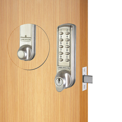 Code Locks - CL2210 - Electronic Door Lock - Dual Backset Latch 2 3/8" - 2 3/4" - Electronic Mortise Deadbolt - Brushed Steel - UHS Hardware