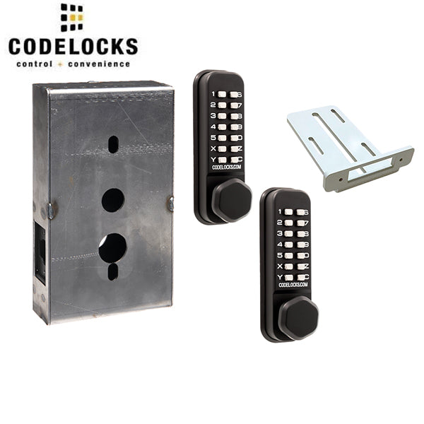 Code Locks - CL290 Gate Box Kit - Mechanical Lock - Light Duty - Dual Backset Deadlatch 2 3/8" - 2 3/4" Mortise Tubular Latchbolt Gate Box Kit - Code In / Out - Key Override - Optional Finish - Fire Rated - Grade 2 - UHS Hardware