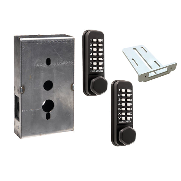 Code Locks - CL290 Gate Box Kit - Mechanical Lock - Light Duty - Dual Backset Deadlatch 2 3/8" - 2 3/4" Mortise Tubular Latchbolt Gate Box Kit - Code In / Out - Key Override - Optional Finish - Fire Rated - Grade 2 - UHS Hardware