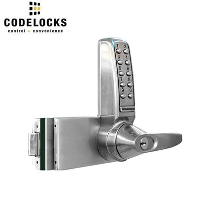 Code Locks - CL4000 - Electronic Glass Door Lock - Optional Handing - Brushed Steel - UHS Hardware