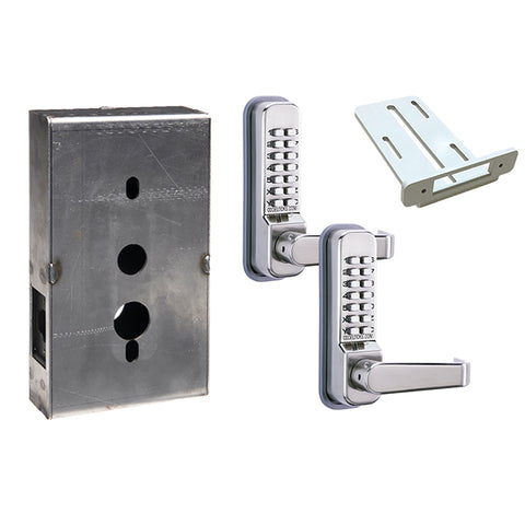 Code Locks - CL415 Gate Box Kit - Mechanical Lock - Medium Duty - Tubular Latch Bolt Gate Box Kit - Code In / Out - Passage Function - Stainless Steel - UHS Hardware