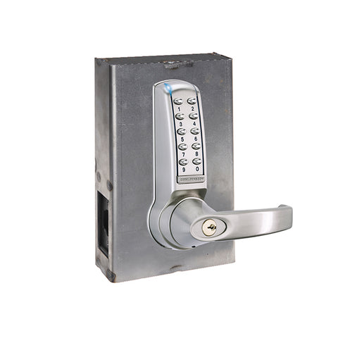 CodeLocks - CL4210 Gate Box Kit - Electronic Door Lock - Electronic Tubular Latchbolt Gate Box Kit - Brushed Steel - UHS Hardware