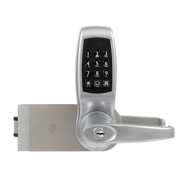 CodeLocks - CL4500-GD - Electronic Smart Lock - Smart Glass Door Lock - NetCode Technology - Brushed Steel - UHS Hardware