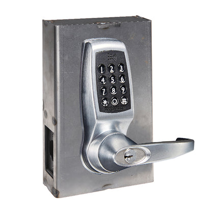 CodeLocks - CL4510 Gate Box Kit - Electronic Smart Lock - Tubular Latch Bolt Gate Box Kit - Entrance - Brushed Steel - UHS Hardware