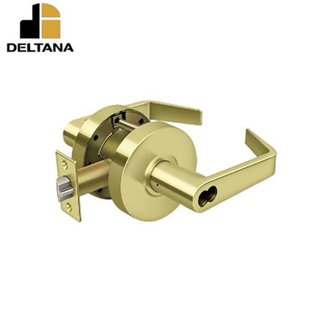 Deltana - Commercial Entry IC Core Grade 2 - Clarendon Less CYL - 2-3/4" Backset - 1-3/8" - 2" Door Thickness - Universal Handing - Optional Finish