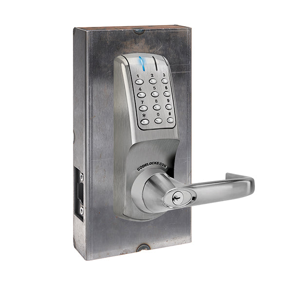 CodeLocks - CL5210 Gate Box Kit - Electronic Door Lock - Tubular Latchbolt Gate Box Kit - Double Sided - Brushed Steel - Fire Rated - Grade 2 - UHS Hardware