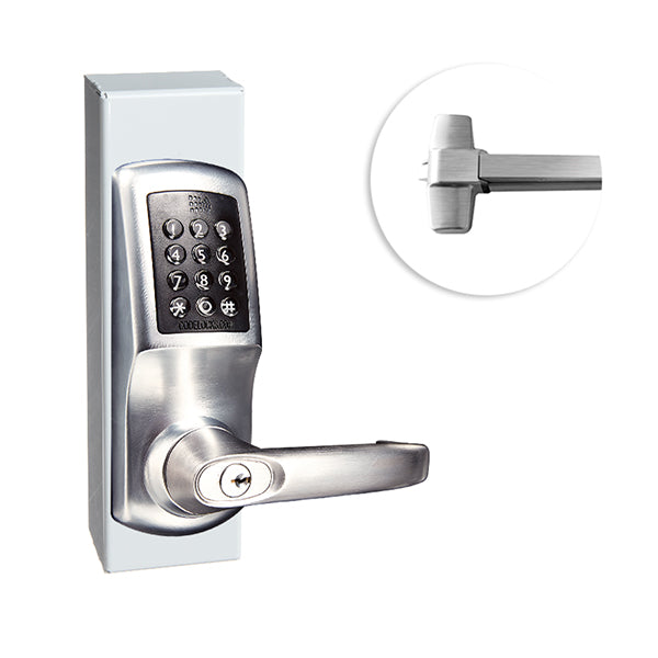 CodeLocks - CL5510 Gate Box Kit - Electronic Door Exit Trim with Panic Rim Exit Device - Heavy Duty - Panic Access Kit - Brushed Steel - Grade 2 - UHS Hardware
