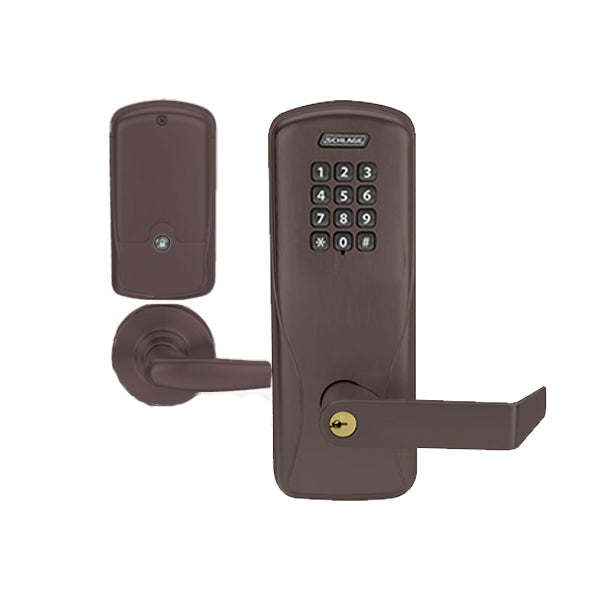 Schlage - CO-100 - Grade 1 Cylinder Keypad Programmable Lock - 6-pin - Rhodes Lever - Right hand - Classroom - Aged Bronze - UHS Hardware