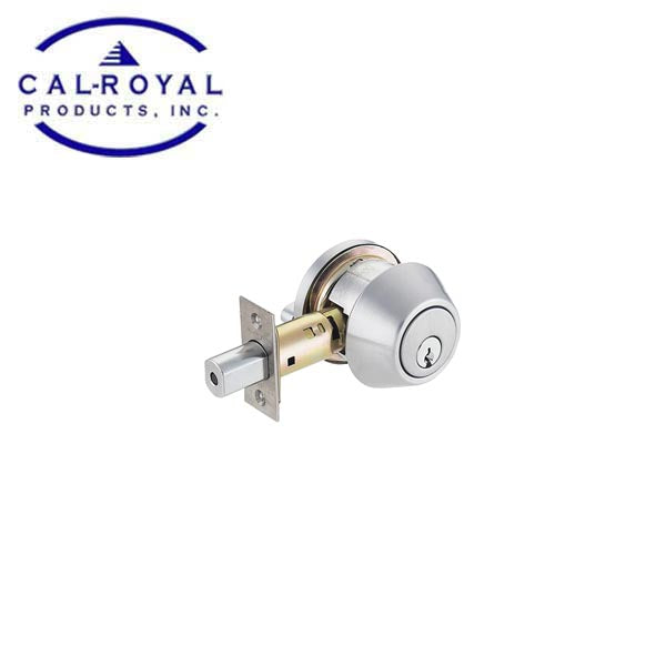 Cal-Royal - CRB800 - Single Cylinder Deadbolt - Satin Chrome - Optional Function - Grade 1 - UHS Hardware