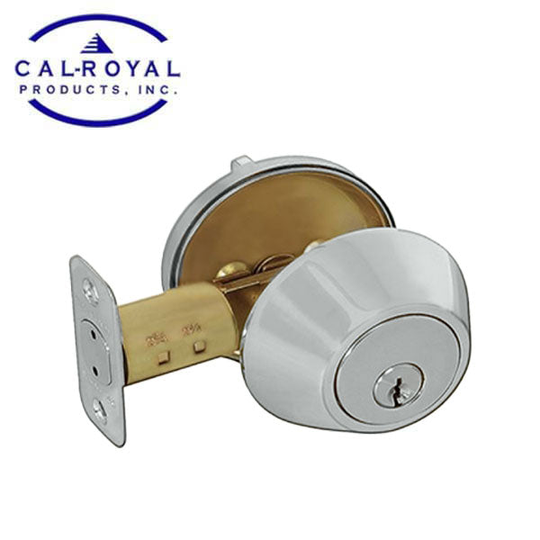 Cal-Royal - Single Cylinder Deadbolt - 2 3/8" Backset - Satin Chrome - Grade 3 - UHS Hardware