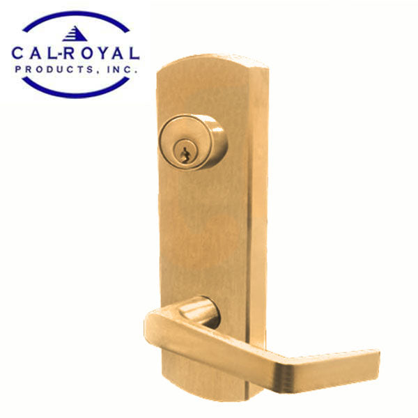 Cal-Royal - Escutcheon Lever Exit Trim - 2-3/4 " Backset - for A7700/AF7700 Exit Devices - Entrance - Bright Brass - Grade 1 - UHS Hardware