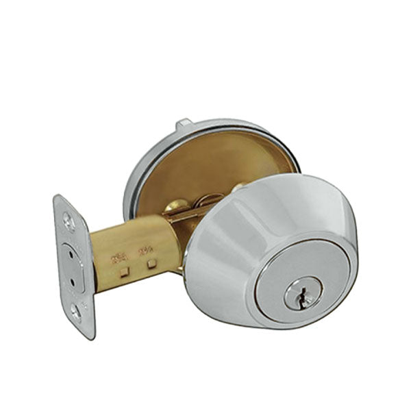 Cal-Royal - Single Cylinder Deadbolt - 2 3/8" Backset - Satin Chrome - Grade 3 - UHS Hardware