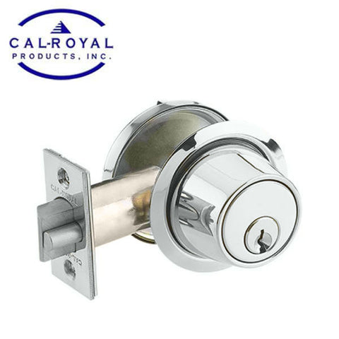 Cal-Royal - Single Cylinder Deadbolt - Standard Duty - Gate Latch - Satin Chrome - Grade 2 - UHS Hardware