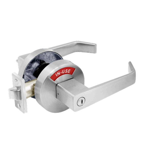 Cal-Royal - INDLEV-20 - Commercial Grade Privacy Indicator Lever Set - Privacy - Thumb turn - Satin Chrome - UHS Hardware