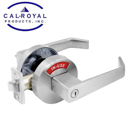 Cal-Royal - INDLEV-20 - Commercial Grade Privacy Indicator Lever Set - Privacy - Thumb turn - Satin Chrome - UHS Hardware