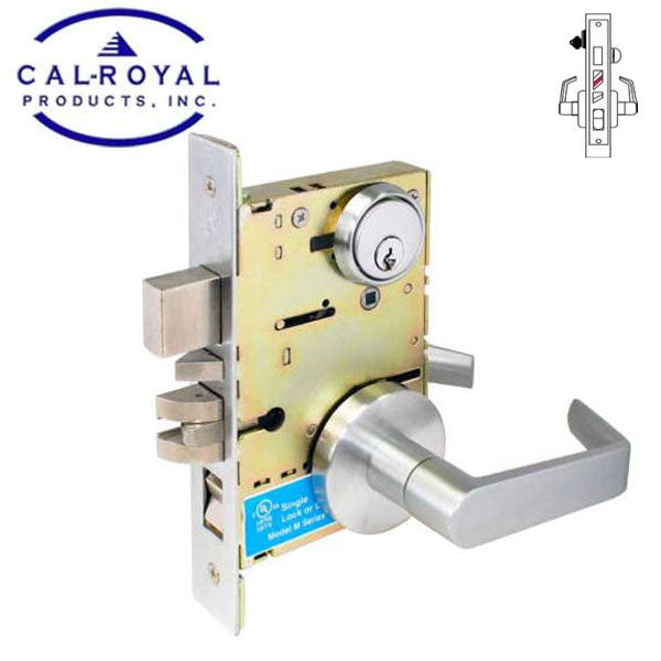 Cal-Royal - SC8453 - SC Series Mortise Lock - Heavy Duty - Entrance - SS Lever - 2 3/4" Backset - Satin Chrome - Fired Rated - Grade 1 - UHS Hardware