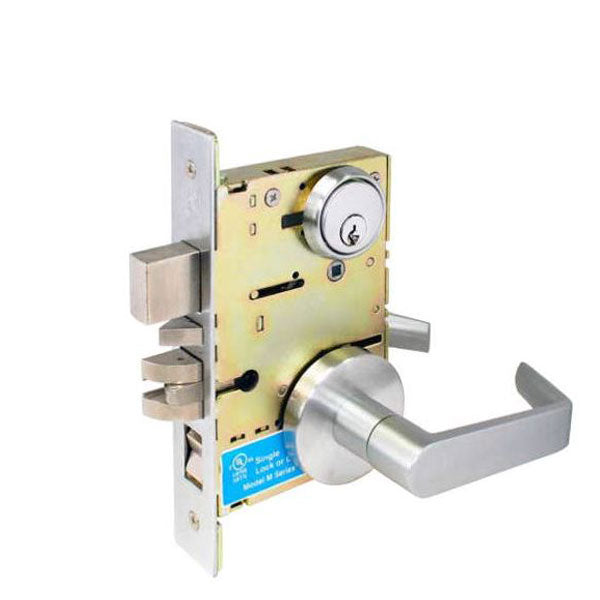 Cal-Royal - SC8453 - SC Series Mortise Lock - Heavy Duty - Entrance - SS Lever - 2 3/4" Backset - Satin Chrome - Fired Rated - Grade 1 - UHS Hardware