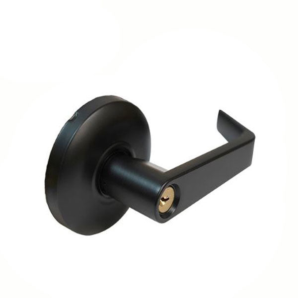 Cal-Royal - STR05L - Clutch Cylindrical Lever - Exit Device Trim - Storeroom - Schlage "C" Keyway - Black - Grade 1 - UHS Hardware