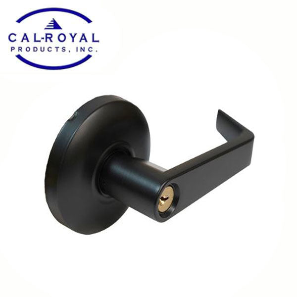 Cal-Royal - STR05L - Clutch Cylindrical Lever - Exit Device Trim - Storeroom - Schlage "C" Keyway - Black - Grade 1 - UHS Hardware