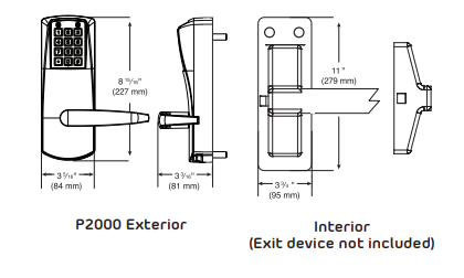 PowerPlex - P201UXS - Electronic Self Powered Pushbutton Exit Trim Lever Lock - Schlage 'C' - Satin Chrome - Grade 1 - UHS Hardware