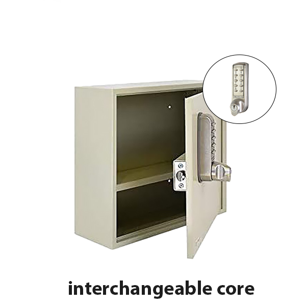 Code Lock - Storage Cabinet with Removable Shelf w/ CL2255 - Brushed Steel - Electronic Lock - Tubular Mortise Latch - Optional Lock Prep - Optional Size - UHS Hardware