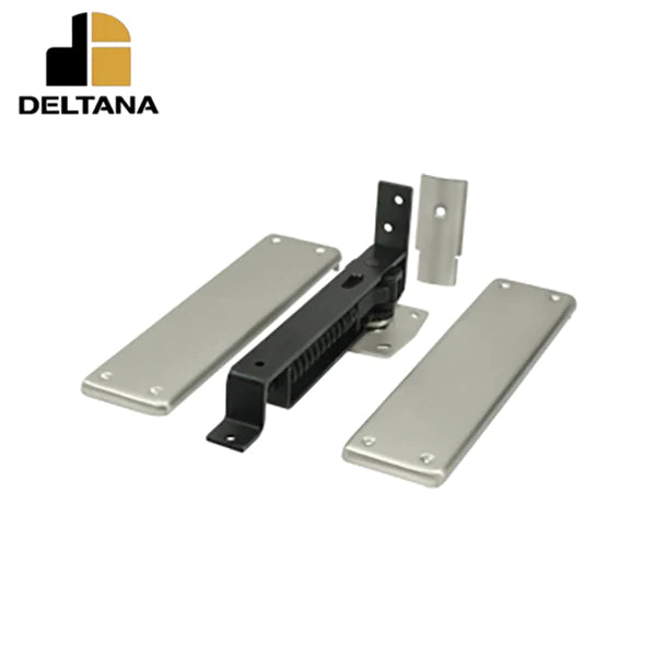 Deltana - Spring Hinge - Double Action w/ Solid Brass Cover Plates - Universal Handing - Optional Finish