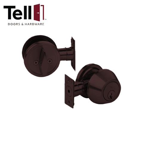 TELL - DB2000 Series - Standard Duty - Tubular Deadbolt - Single Cylinder - Optional Finish - Grade 2