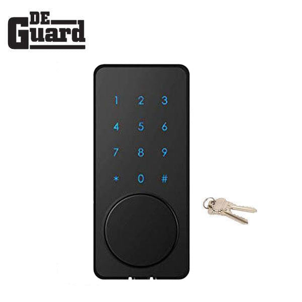 Electronic RFID Touchscreen Deadbolt Lock - w/ Key Override - Black - UHS Hardware