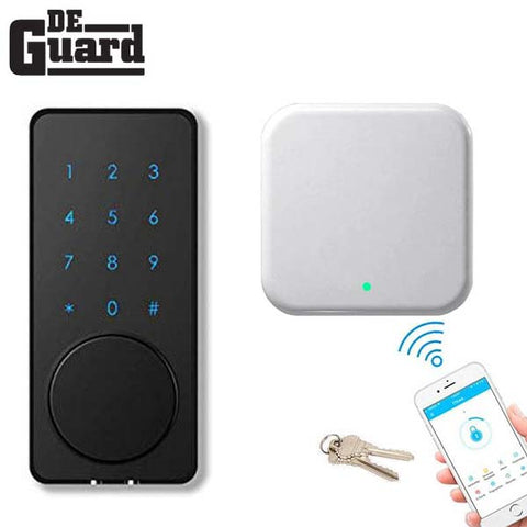 G2 Wifi Internet Gateway  & Electronic Bluetooth Touchscreen Deadbolt w/ Phone App & Key Override  (Silver / Black) (WiFi Bundle) - UHS Hardware