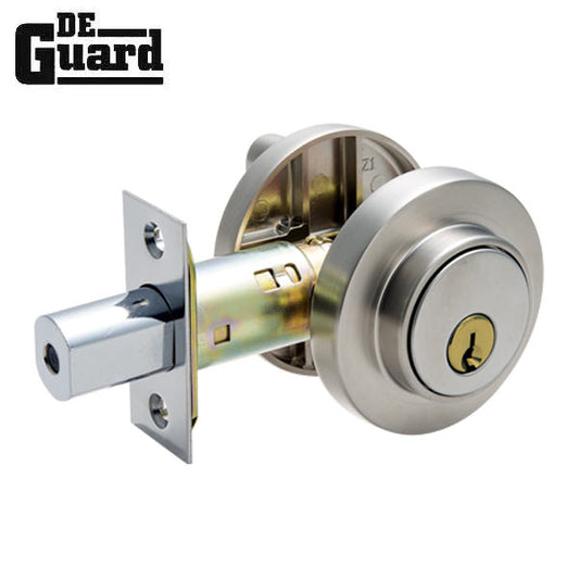 Premium Deadbolt - Single Cylinder -  Entry - Round Rose - Satin Nickel  - Grade 3  (SC1 /KW1) - UHS Hardware