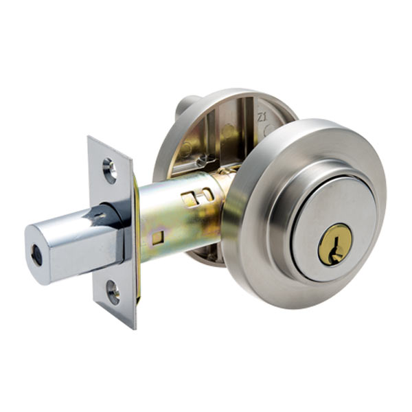 Premium Deadbolt - Single Cylinder -  Entry - Round Rose - Satin Nickel  - Grade 3  (SC1 /KW1) - UHS Hardware