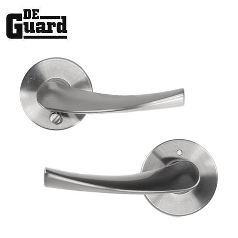 Contemporary Wave Lever Set - Privacy - Round Rose - Satin Nickel - Grade 3 - UHS Hardware