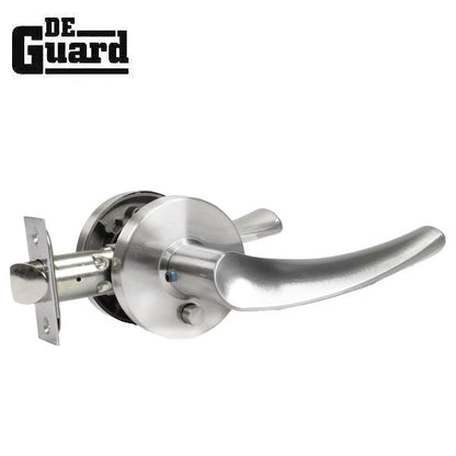 Contemporary Wave Lever Set - Privacy - Round Rose - Satin Nickel - Grade 3 - UHS Hardware