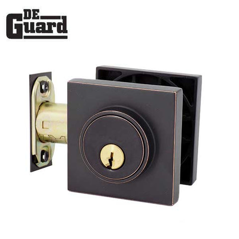 Premium Contemporary Leverset & Deadbolt Combo Lock  - Square Rose - Oil Rubbed Bronze  - Grade 3 - (SC1 / KW1) - UHS Hardware