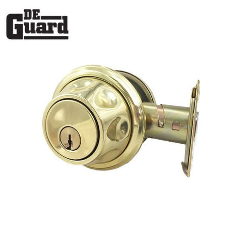 Premium Single Cylinder "Spin To Lock" Deadbolt - Polished Brass - Grade 3 - SC1 - UHS Hardware