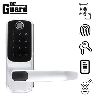 5-in-1 Electronic Keyless Entry Smart Door Lever Lock - Satin Chrome - UHS Hardware