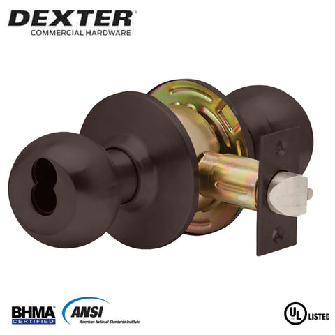 Dexter C2000 - Commercial Knob Set - 2-3/4” Standard Backset - Classroom - Oil Rubbed Bronze - SFIC Less Core - Grade 2