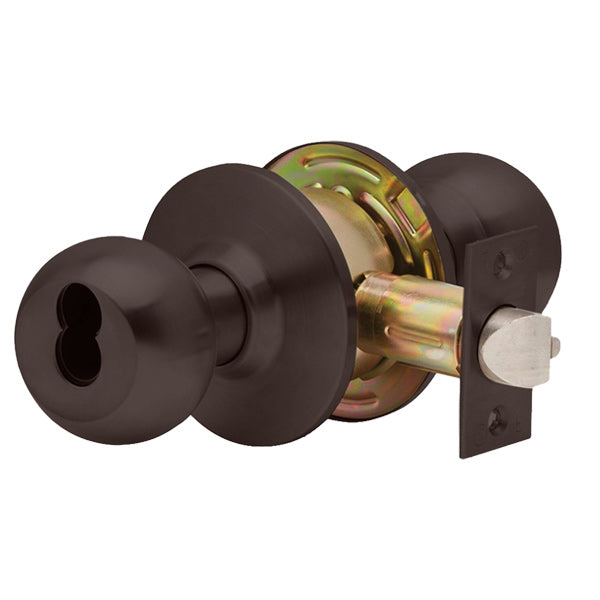 Dexter C2000 - Commercial Knob Set - 2-3/4” Standard Backset - Entrance - Oil Rubbed Bronze - SFIC Less Core - Grade 2