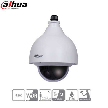 Dahua / IP / 2MP / Network PTZ Dome Camera / Motorized Varifocal / Starlight / 12x Zoom / 5.3-64mm Lens / WDR / IP66 / IK10 / DH-42212TNI - UHS Hardware