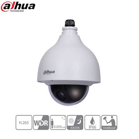 Dahua / IP / 2MP / Network PTZ Dome Camera / Motorized Varifocal / Starlight / 12x Zoom / 5.3-64mm Lens / WDR / IP66 / IK10 / DH-42212TNI - UHS Hardware
