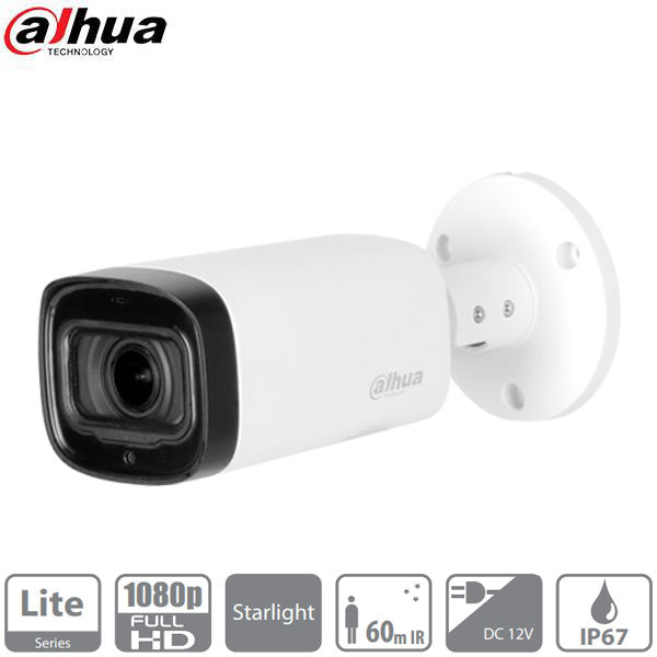 Dahua / HDCVI / 2MP / Bullet Camera / Motorized Varifocal / 2.7-12mm Lens / Outdoor / IP67 / 60m Smart IR / Starlight / 5 Year Warranty / DH-A21CC0Z - UHS Hardware