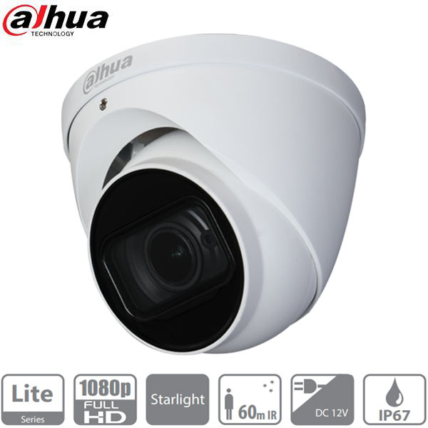 Dahua / HDCVI / 2MP / Eyeball Camera / Motorized Varifocal / 2.7-12mm Lens / Outdoor / IP67 / 60m Smart IR / Starlight / 5 Year Warranty / DH-A21CJ0Z - UHS Hardware