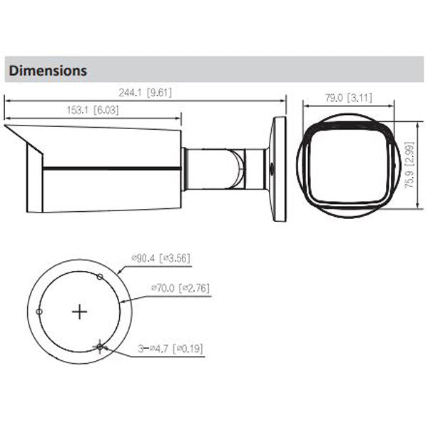 Dahua / IP / 4MP / Bullet Camera / Fixed / 2.8 mm Lens / Outdoor / Ultra WDR / IP67 / Night Color 2.0 / ePoE / Smart Motion Detection / 5 Year Warranty / DH-N45EFN2 - UHS Hardware
