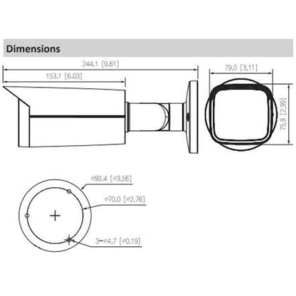 Dahua / IP / 4MP / Bullet Camera / Vari-Focal / 2.7-12 mm Lens / Outdoor / Ultra WDR / IP67 / Night Color 2.0 / ePoE / Smart Motion Detection / 5 Year Warranty / DH-N45EFNZ - UHS Hardware