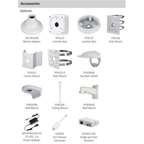 Dahua / IP / 4MP / Dome Camera / Motorized Varifocal / 2.7-12mm Lens / Outdoor / Ultra WDR / IP67 / IK10 / Night Color 2.0 / ePoE / 5 Year Warranty / DH-N45EYNZ - UHS Hardware