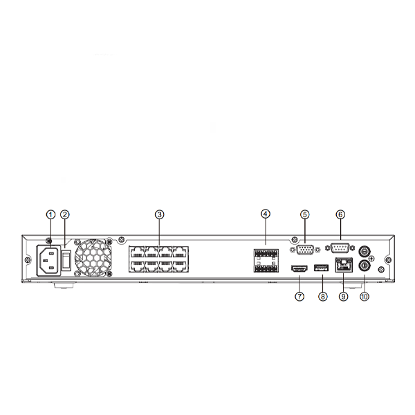 Dahua / 8 Channel / 12MP / NVR / 2 SATA / 10TB HDD / DH-N52B2P10 - UHS Hardware