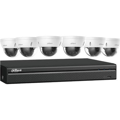 Dahua / IP Camera Kit / 6 x 8MP Dome Cameras / 2.8mm Fixed Lens / 8-Channel / 4k NVR / 3TB HDD / IP67 / IK10 / Starlight / 5 Year Warranty / DH-N588D63S - UHS Hardware