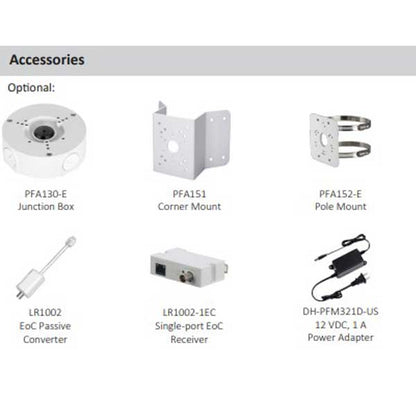 Dahua / IP / 8MP / Bullet Camera / Fixed /  2.8 mm Lens / Outdoor / Ultra WDR / IP67 / IK10 / ePoE / 5 Year Warranty / DH-N85DF62 - UHS Hardware